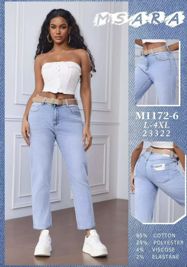 Spodnie damskie jeans Roz L-4XL, 1 Kolor .Paczka 12 szt